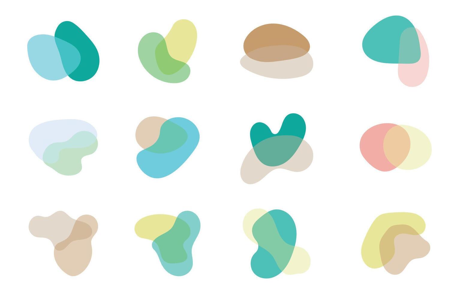 Colorful Blob Shapes Collection with Pastel Color, Isolated on White Background. Organic Liquid and Abstract Irregular Forms. Vector Design Elements for Creative Banners and Decorations