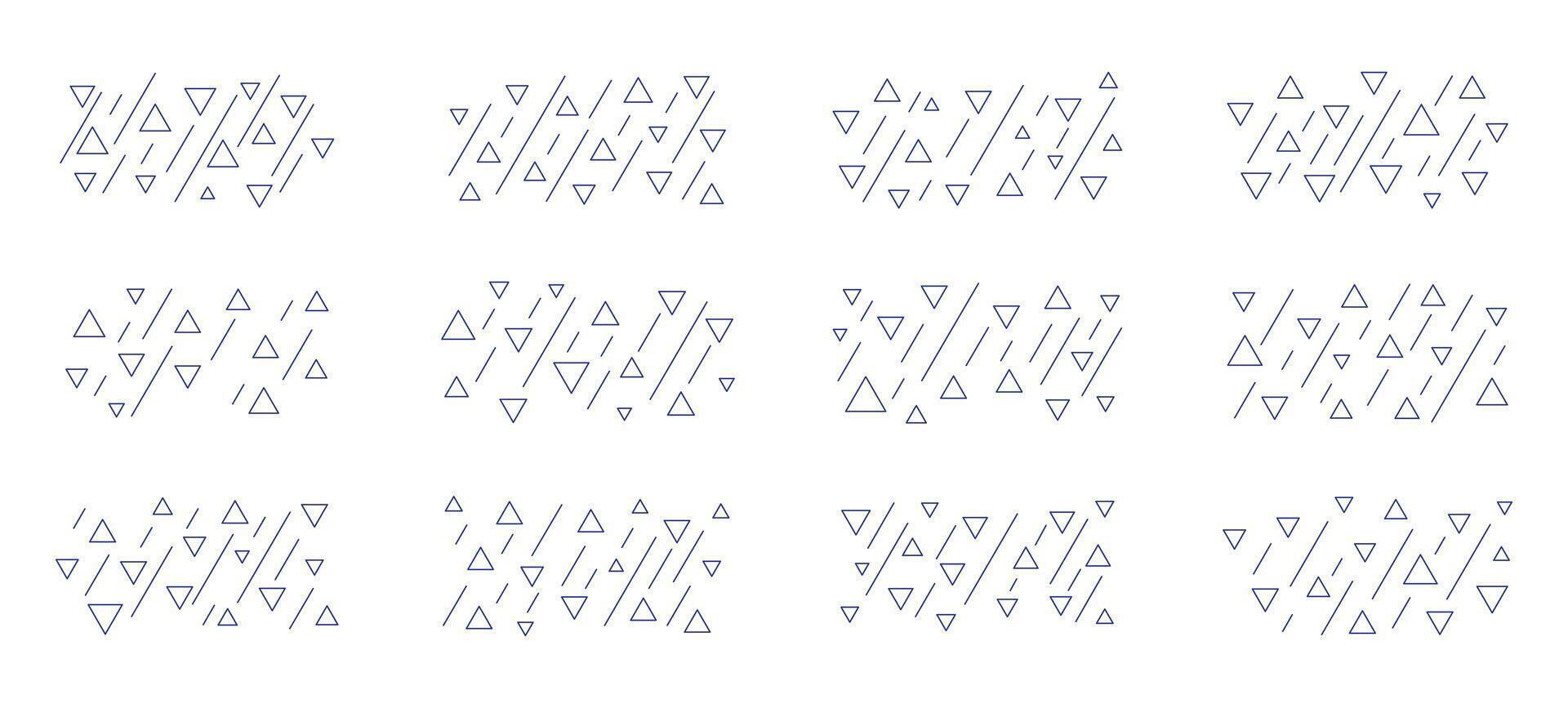 Abstract Geometric Technology for Decoration. Set of Vector Creative Design with Diagonal Lines Pattern. Modern Abstract Geometric Shapes and Lines. Vector Illustration