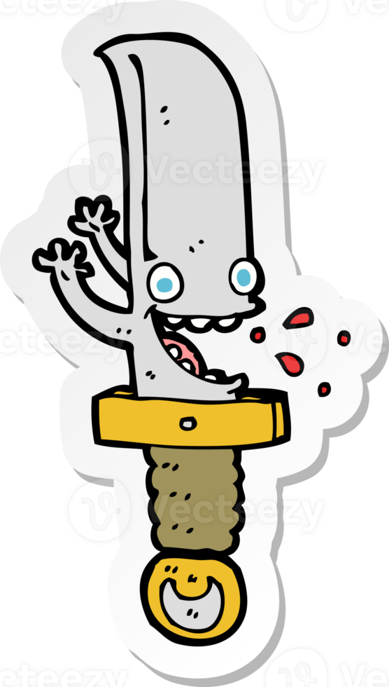 sticker of a crazy knife cartoon character png