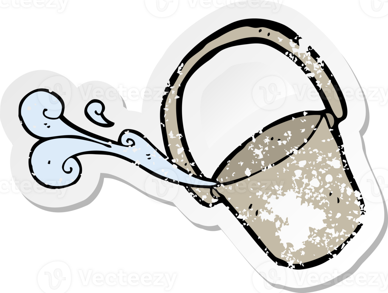 retro distressed sticker of a cartoon bucket png