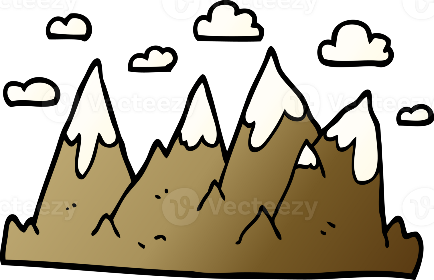 cartoon doodle mountain range png