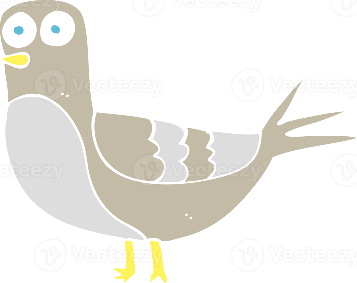 flat color illustration of a cartoon pigeon png