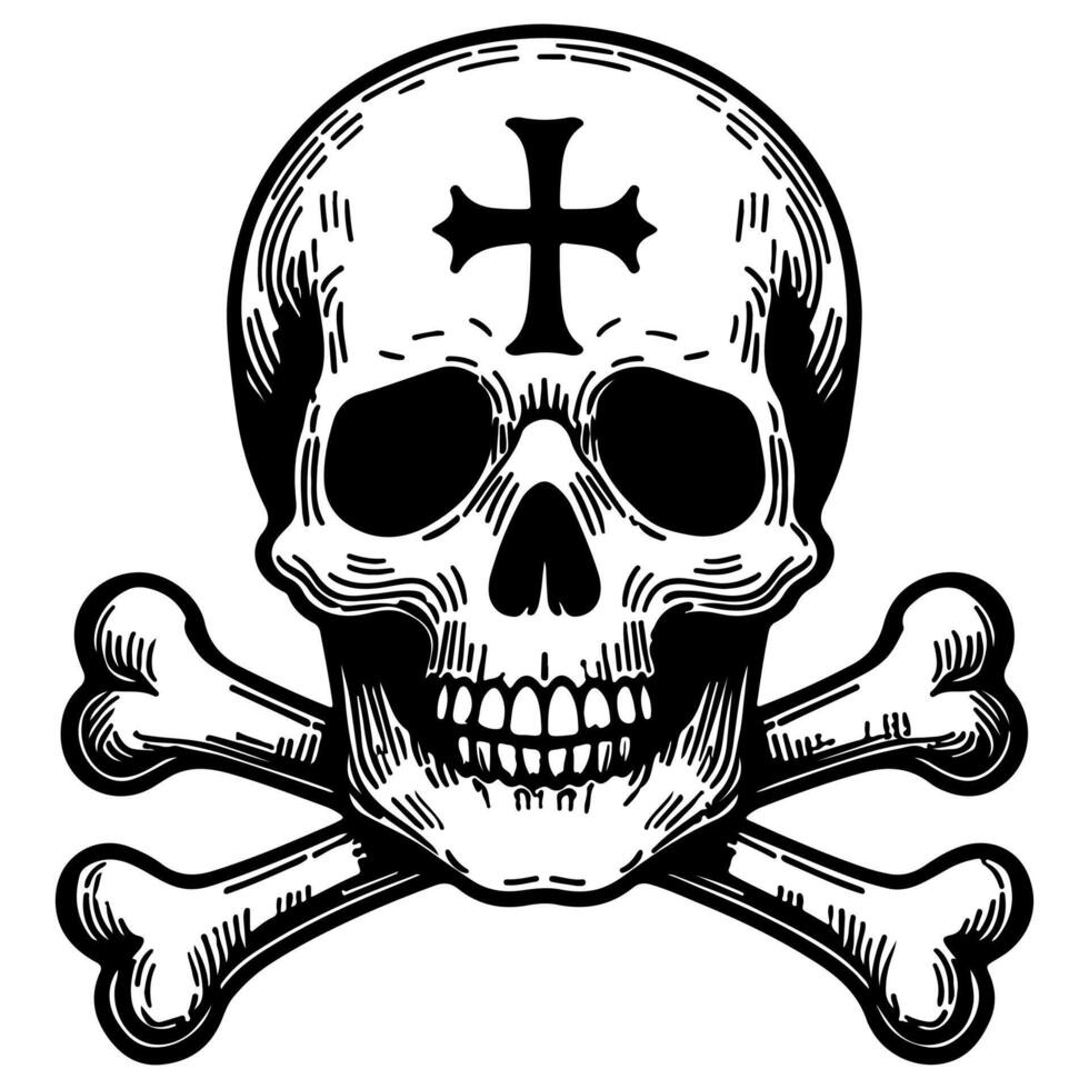 skull and crossbone vector