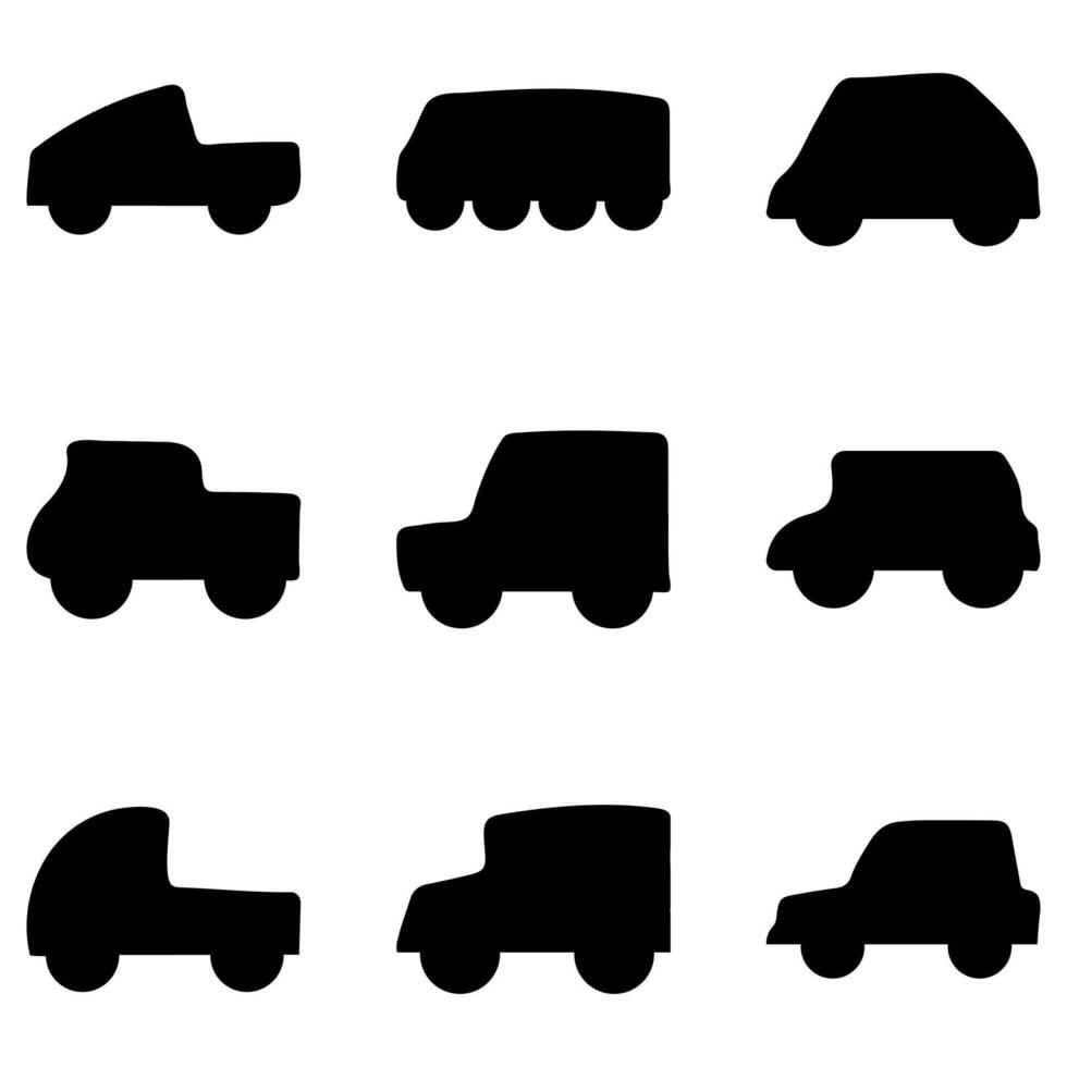 Simple silhouette of children toy car vector