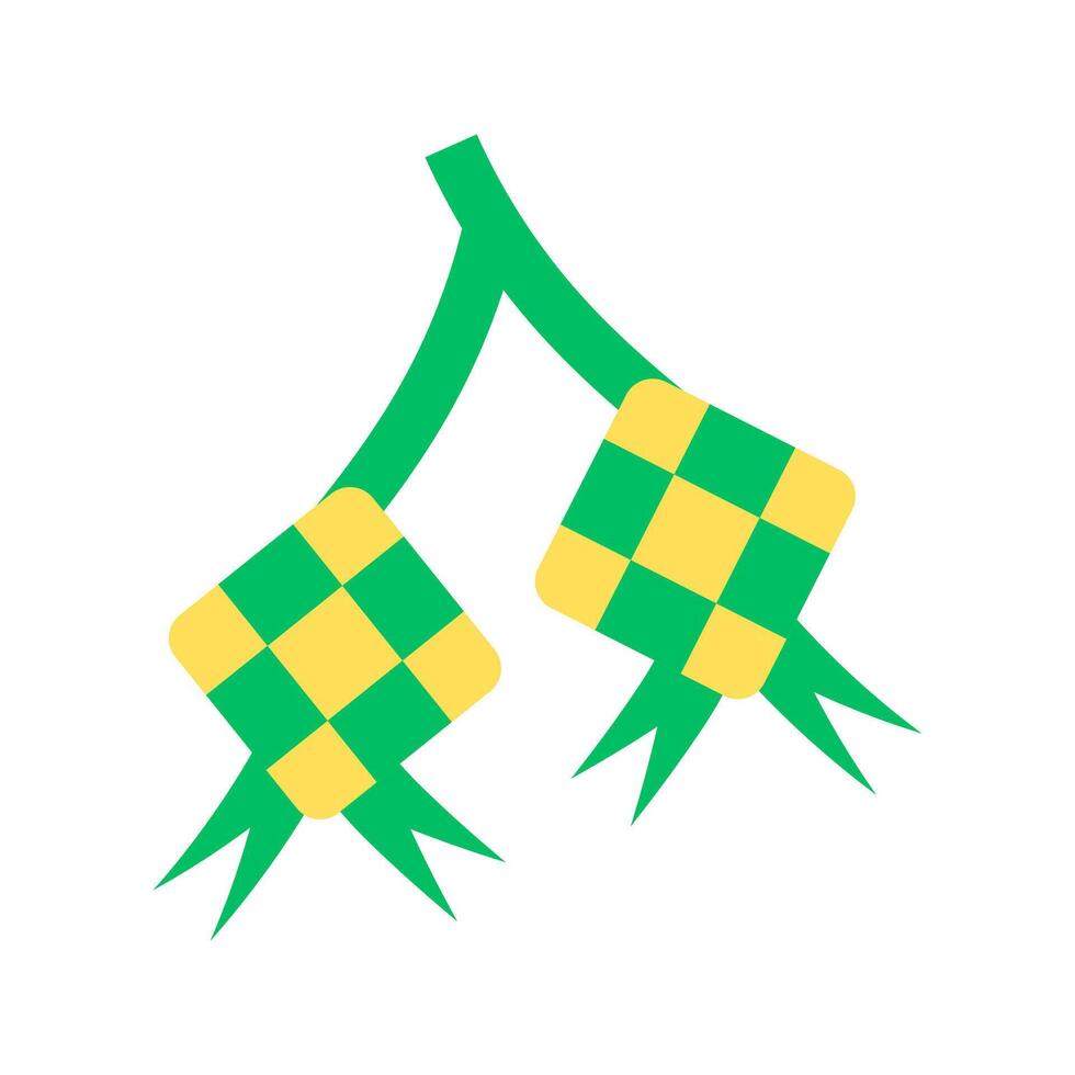 Ketupat design icon. Vector food illustration