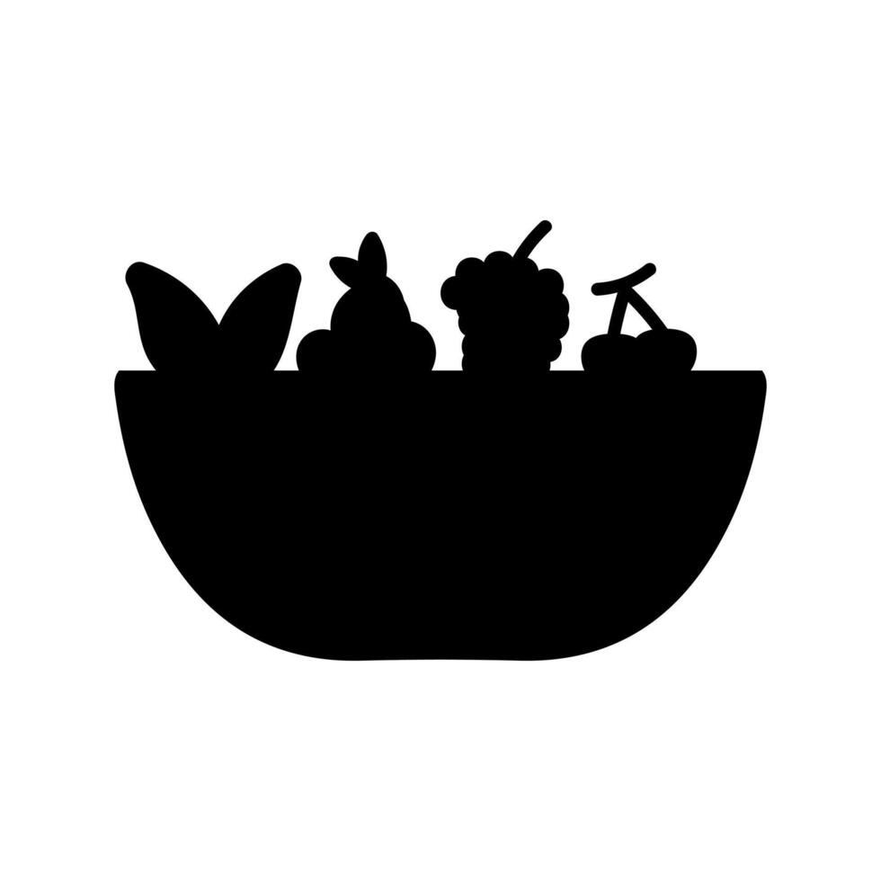 Fruit simple icon silhouette. Food flat design vector
