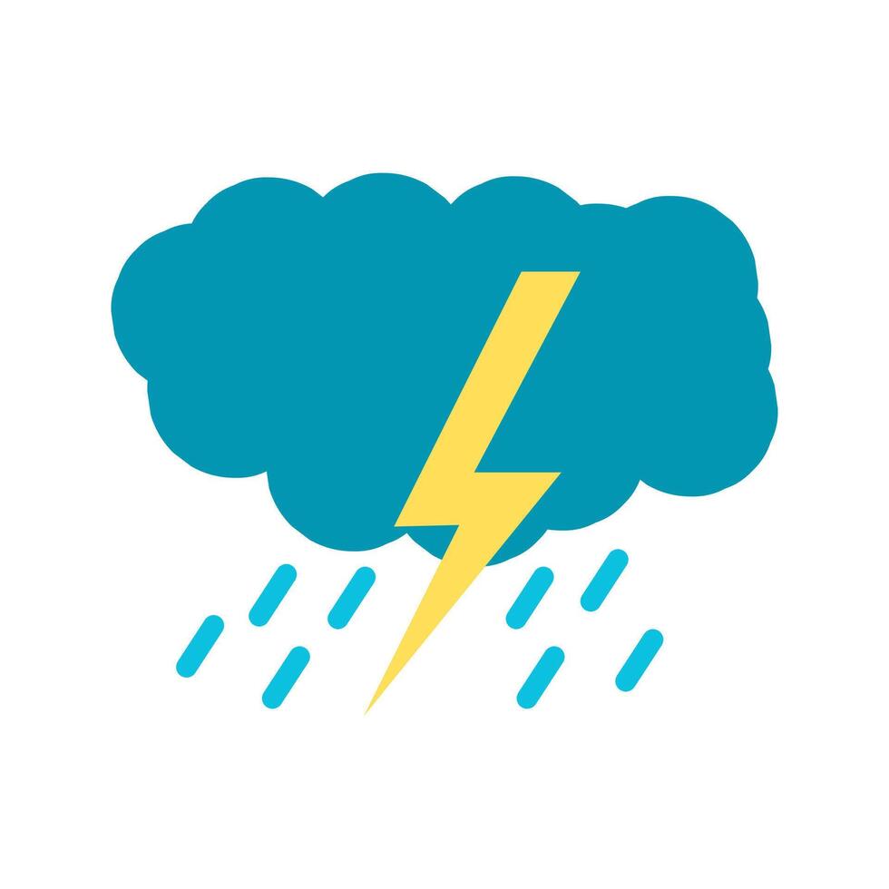 Lightning cloudy weather icon design vector