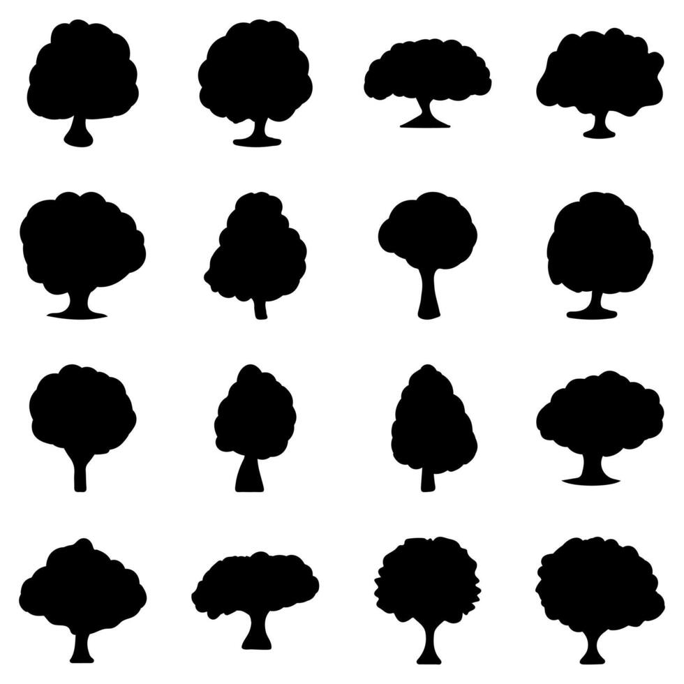 Tree icon set. Plant vector