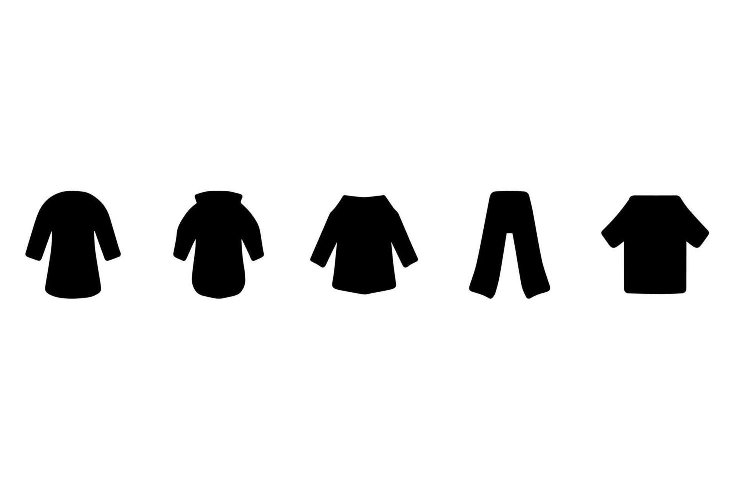 Simple clothes silhouette set icon. Vector fashion flat style