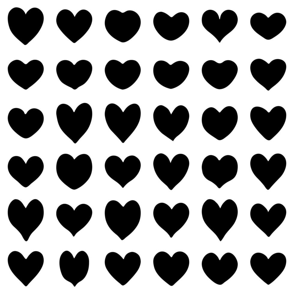 Heart shape icon set. Valentine flat design vector