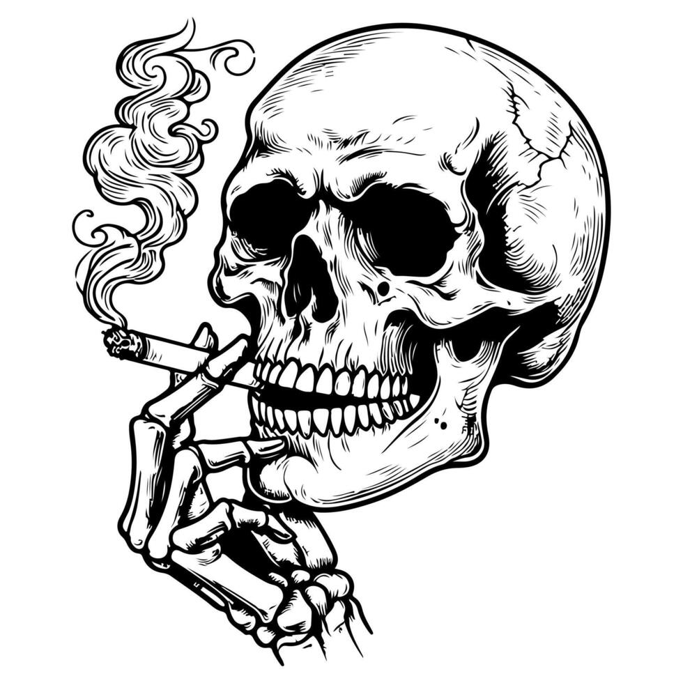 AI generated skull smoking vector