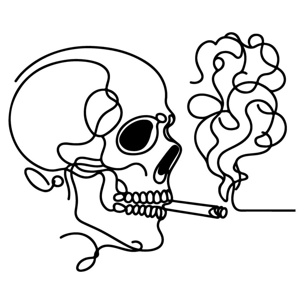 AI generated skull smoking vector