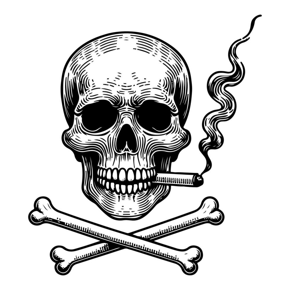 AI generated skull smoking vector