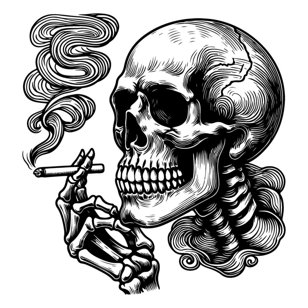 AI generated skull smoking vector