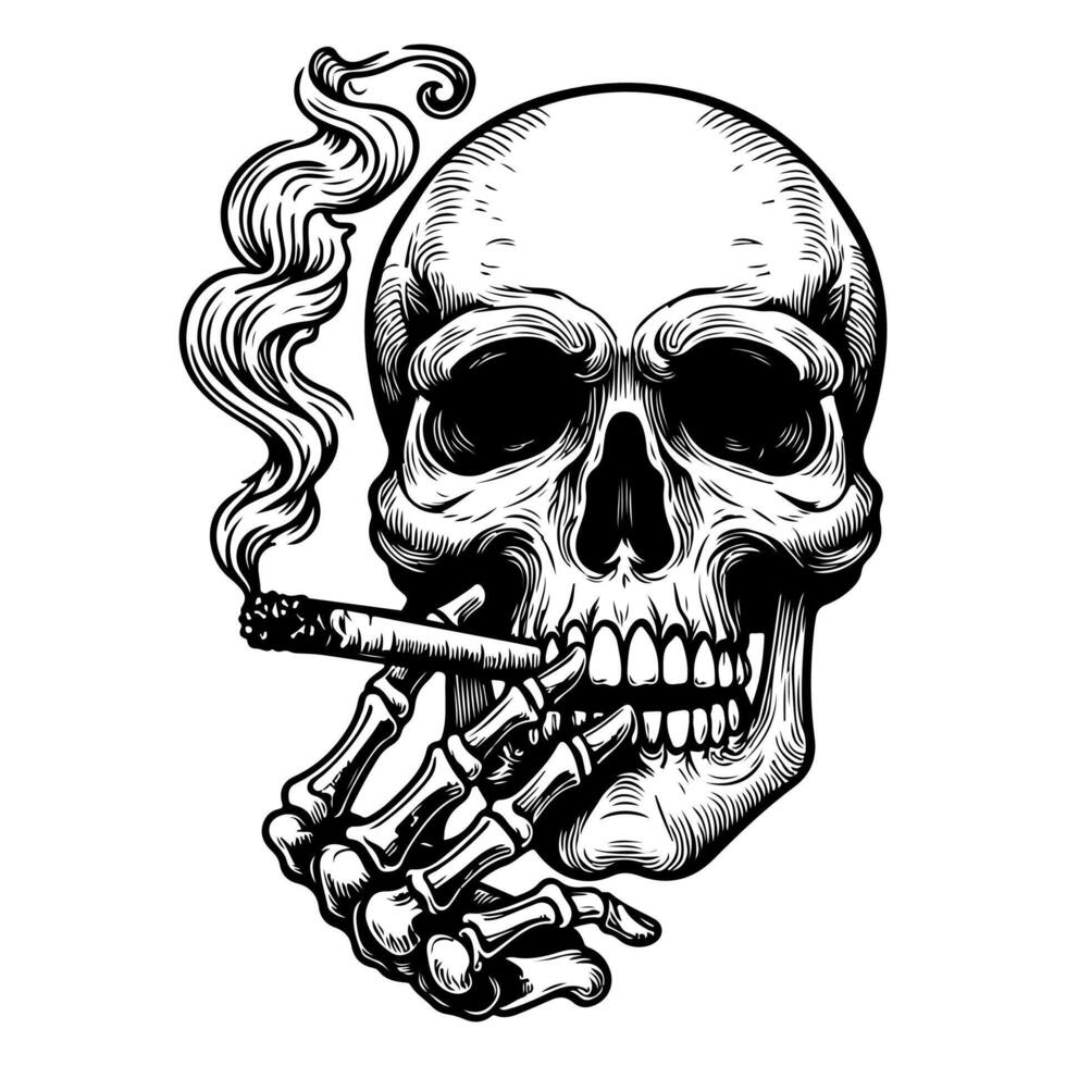 AI generated skull smoking vector