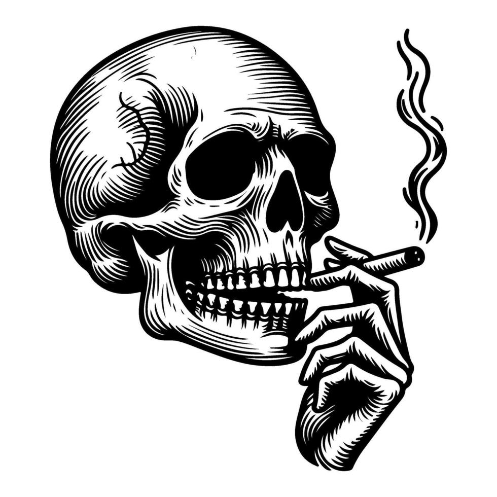 AI generated skull smoking vector