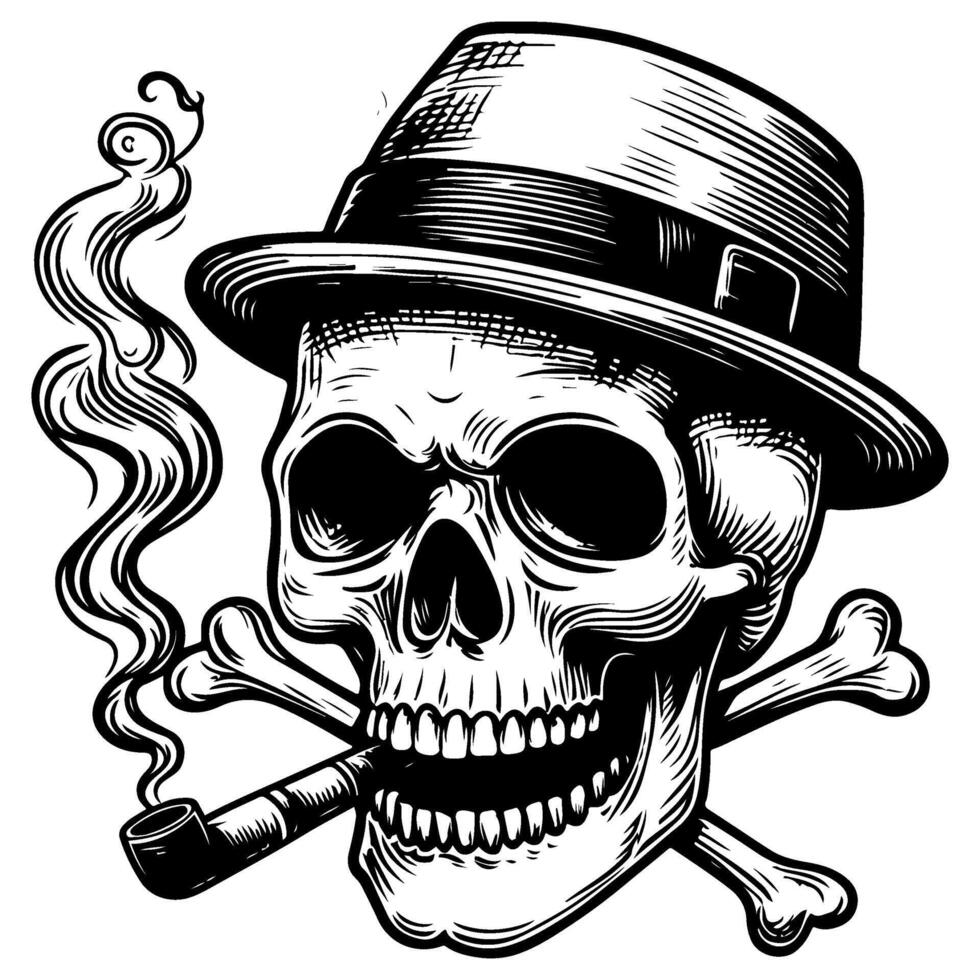 AI generated skull smoking vector