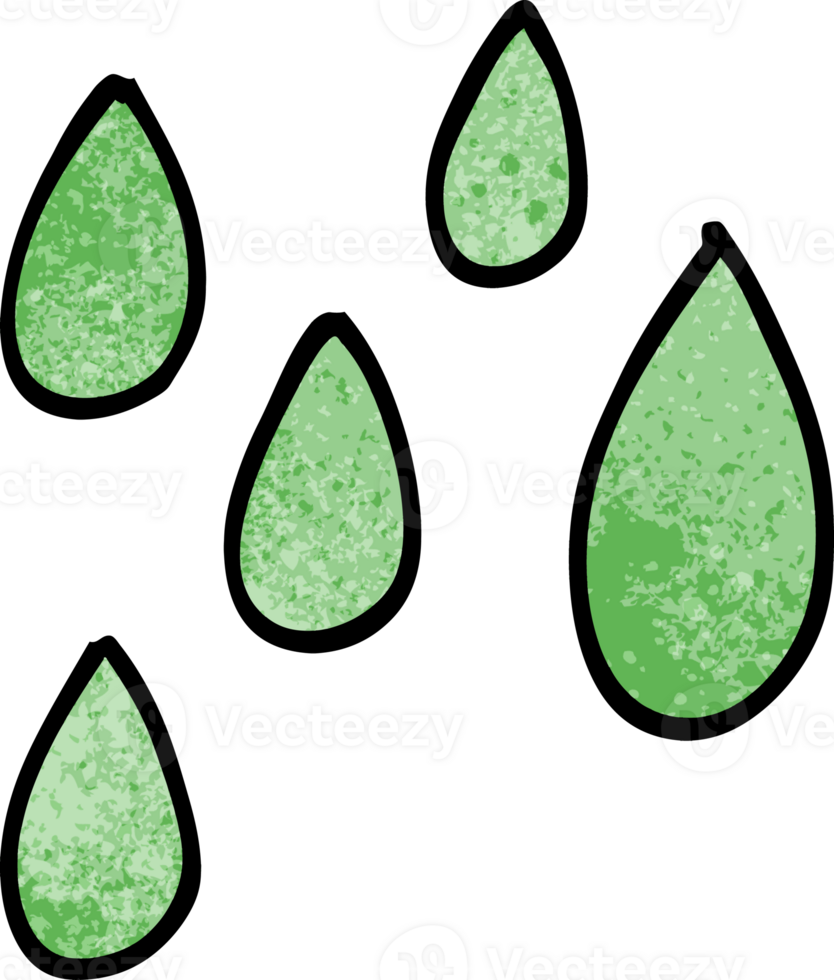 cartoon doodle green paint droplets png