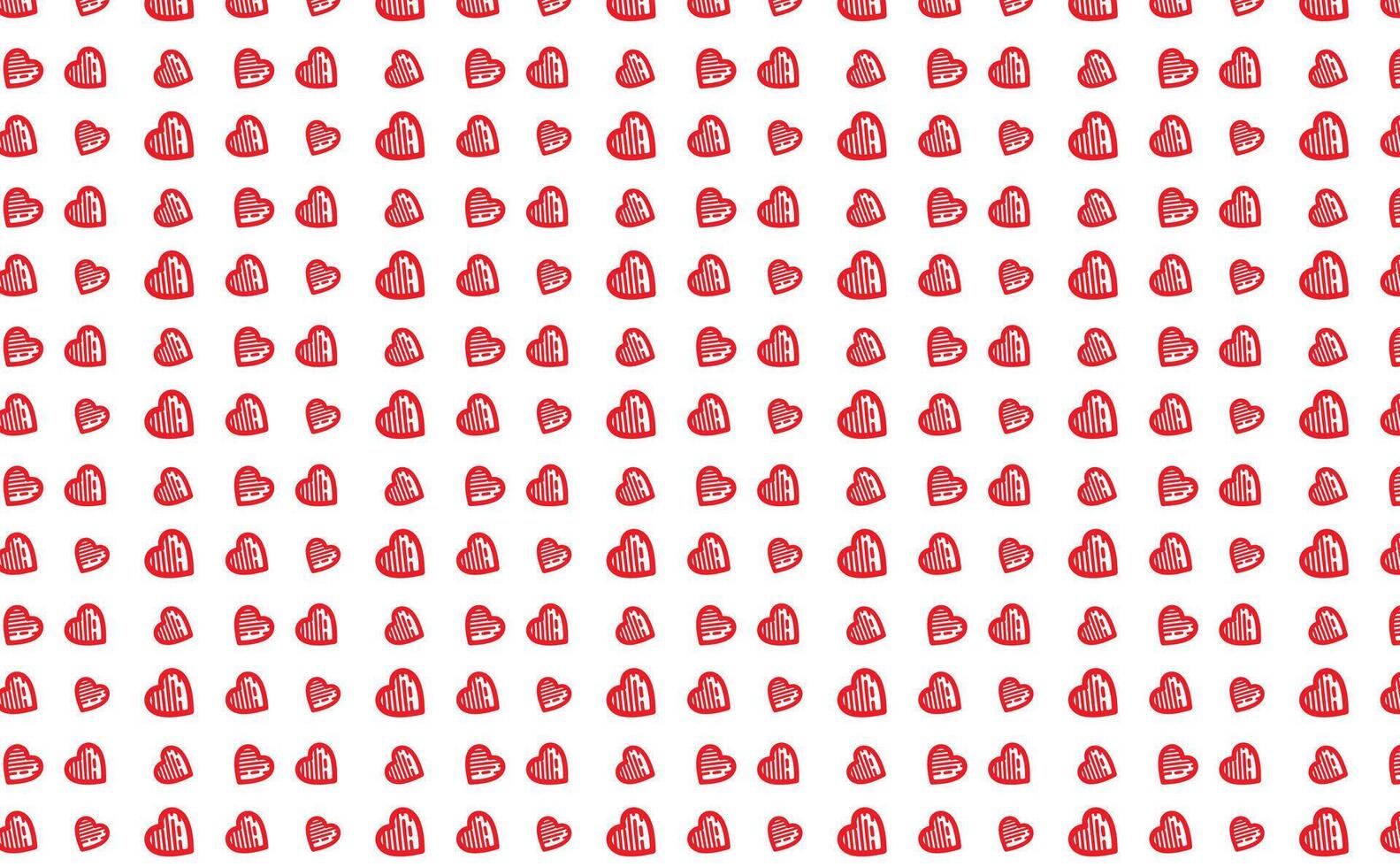hand drawn doodle red hearts shape seamless pattern heart on white abstract background vector illustration