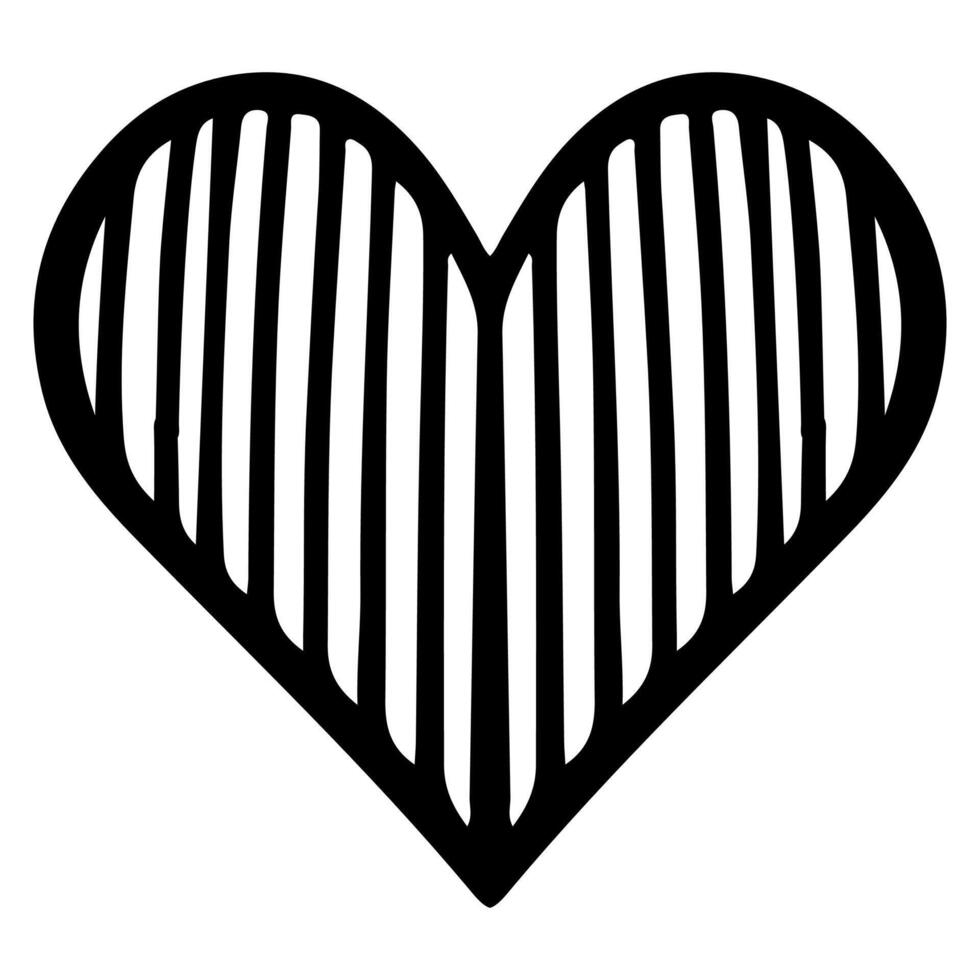 heart shape black outline icon sign symbol of love element to decoration happy holiday vector illuatration