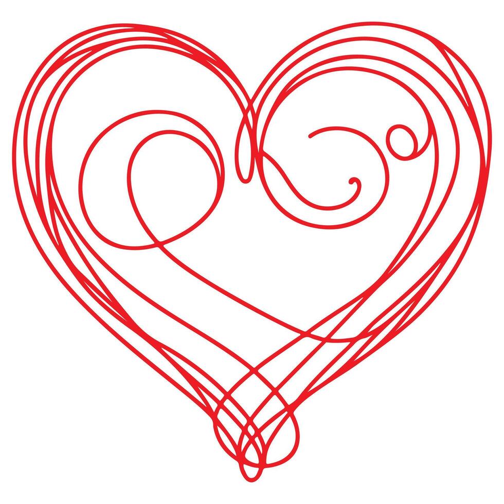 corazón forma rojo contorno icono firmar símbolo de amor elemento a decoración contento fiesta vector ilustración