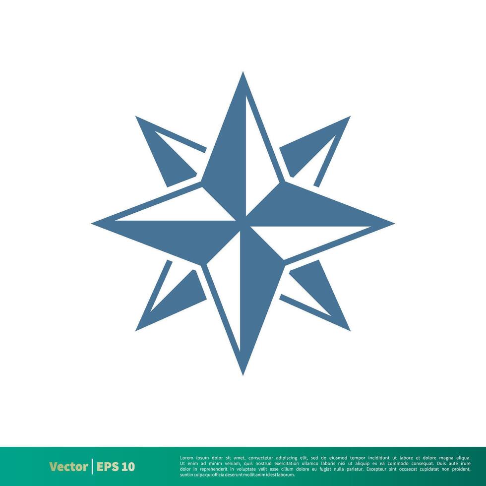 Compass Rose Star Icon Vector Logo Template Illustration Design. Vector EPS 10.