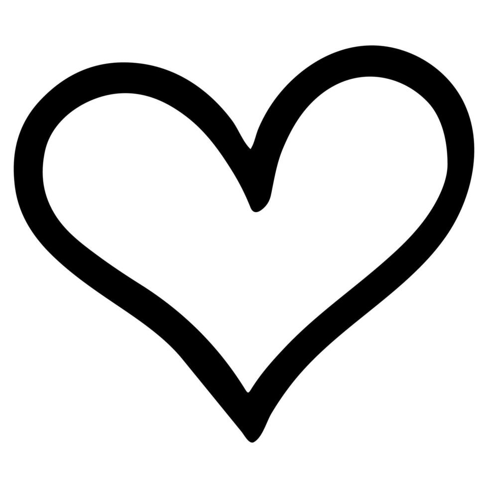 heart shape black outline icon sign symbol of love element to decoration happy holiday vector illuatration