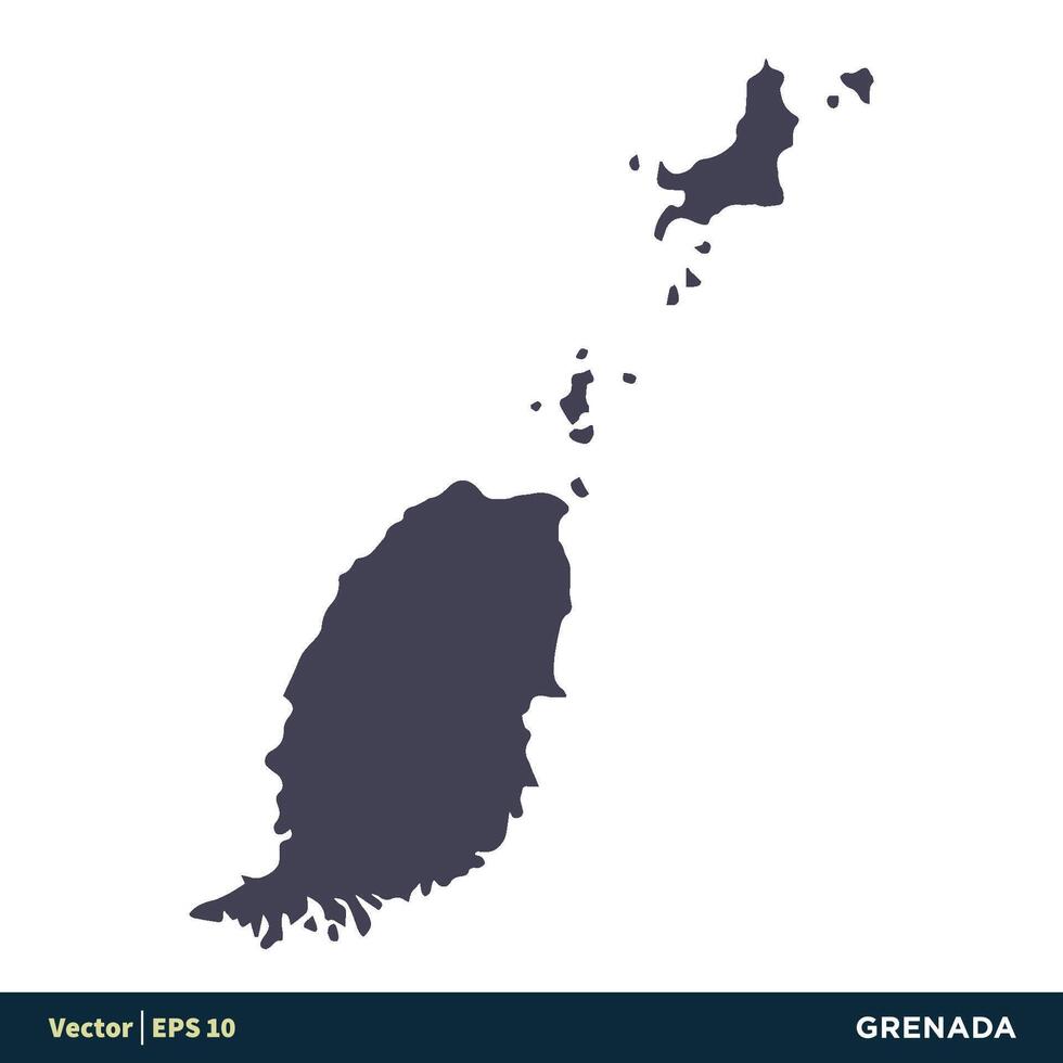 Grenada - North America Countries Map Icon Vector Logo Template Illustration Design. Vector EPS 10.