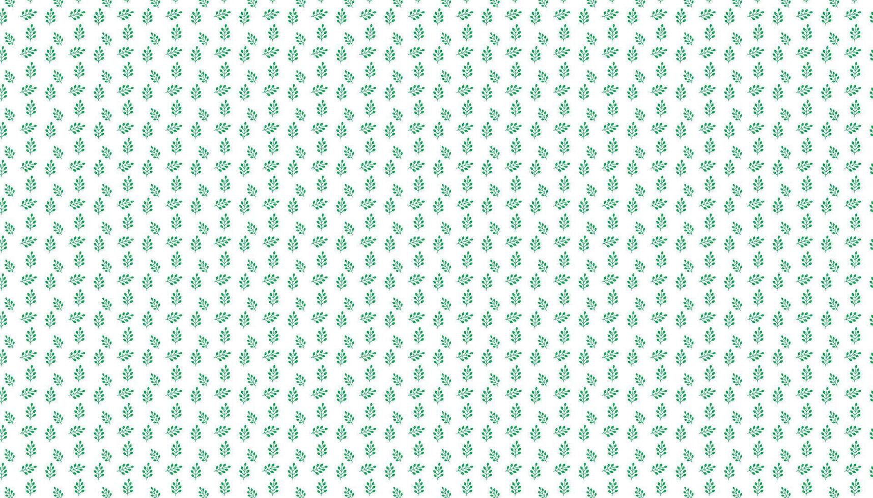 hand draw floral flower seamless pattern of green leaves Spring horizontal style Vector Design on a white background, Curtain, carpet, wallpaper, clothing, wrapping