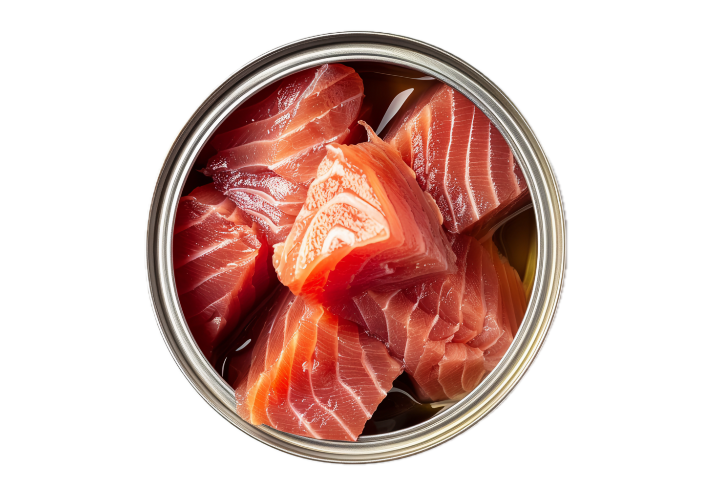 AI generated Canned Tuna Chunks in Oil png