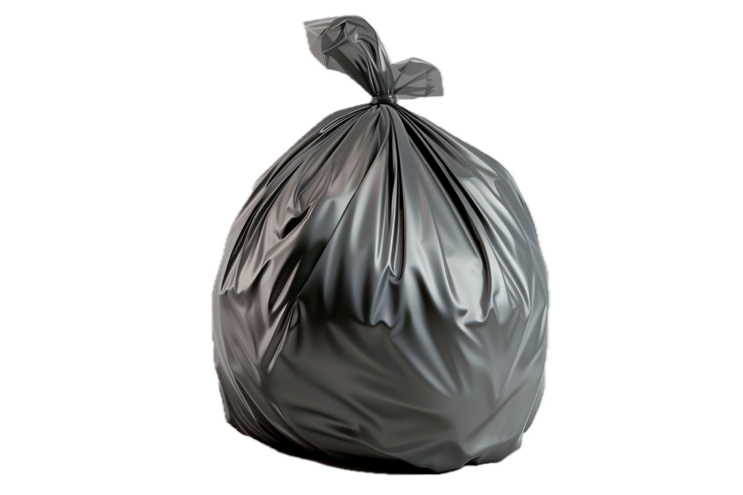AI generated Tied Black Garbage Bag png