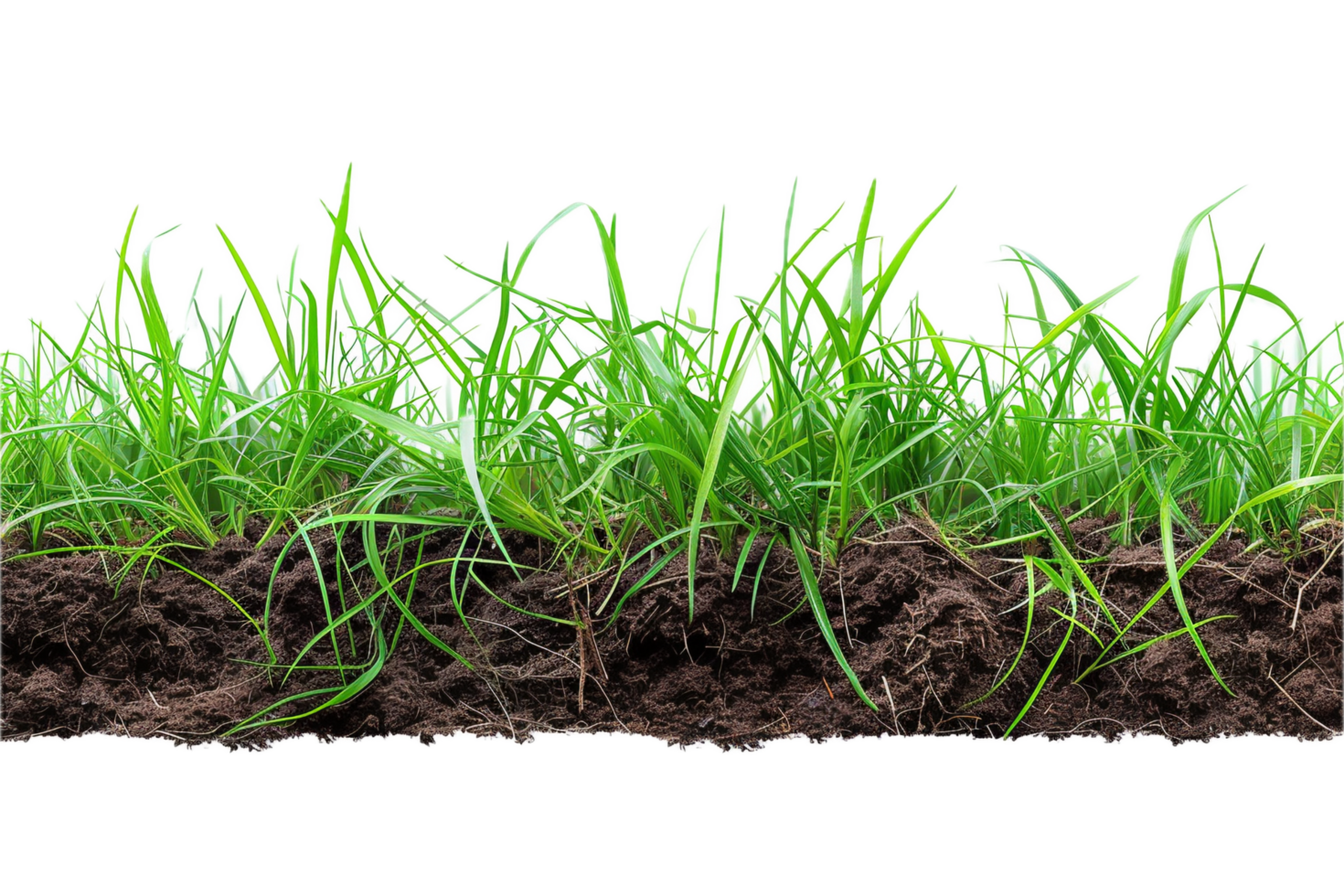 AI generated Grass Cross Section with Soil png
