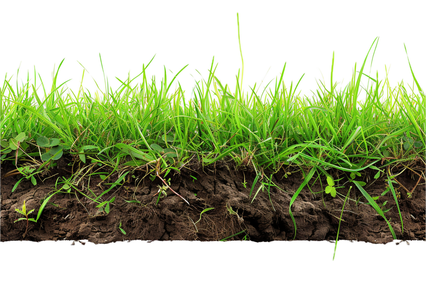 AI generated Grass Cross Section with Soil png