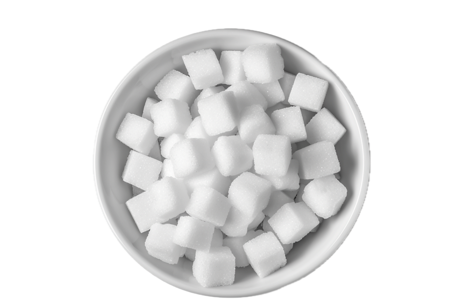AI generated White Sugar Cubes in a Bowl png