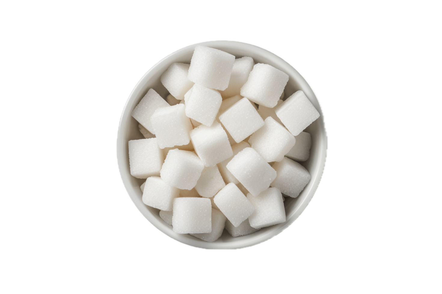 AI generated White Sugar Cubes in a Bowl png