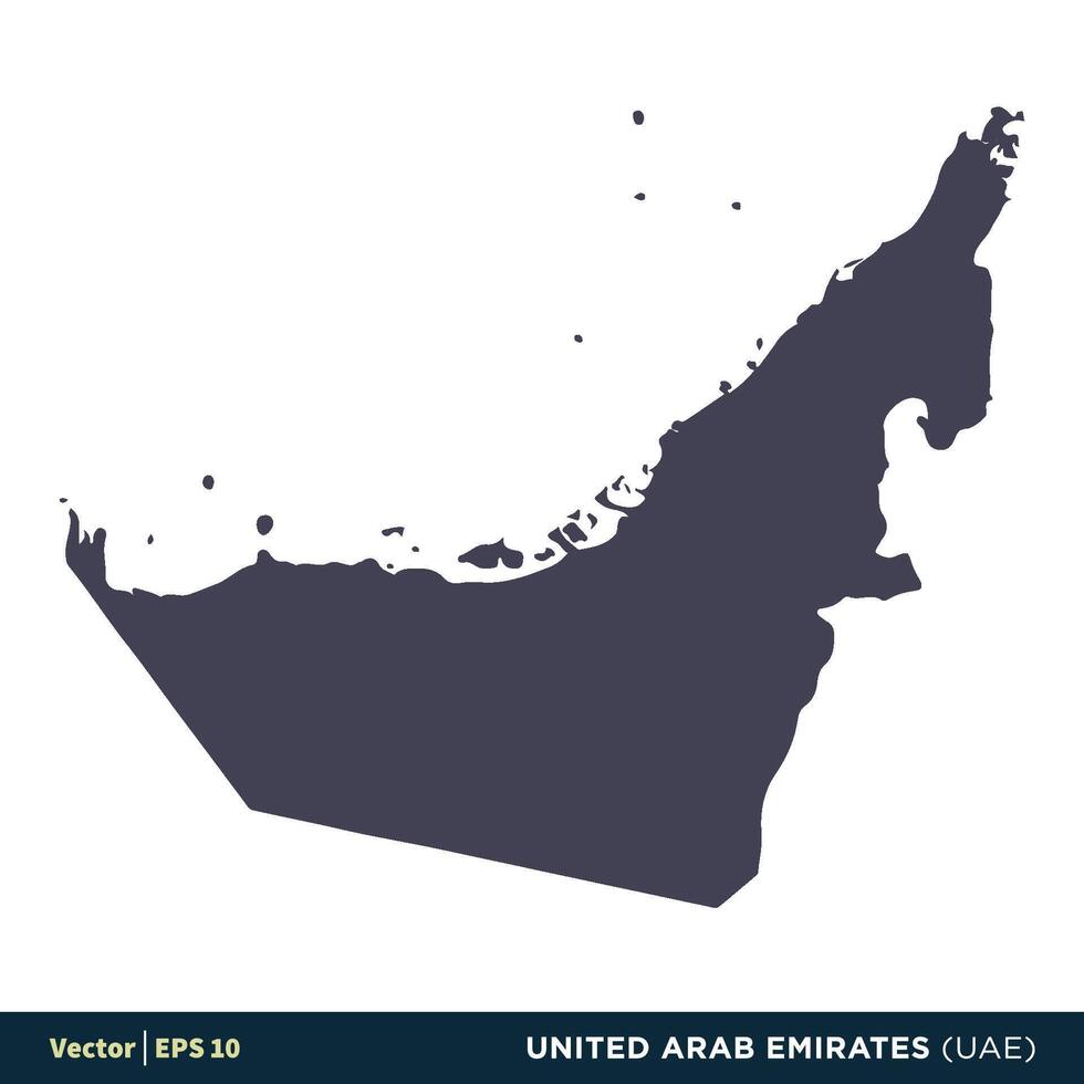 uni árabe emiratos uae - Asia países mapa icono vector logo modelo ilustración diseño. vector eps 10