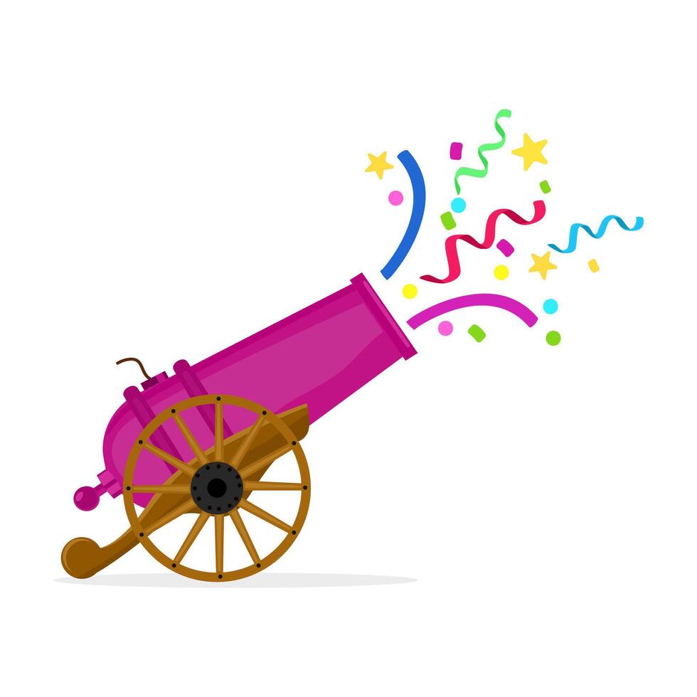 Exploding party popper with confetti. celebration concept vector