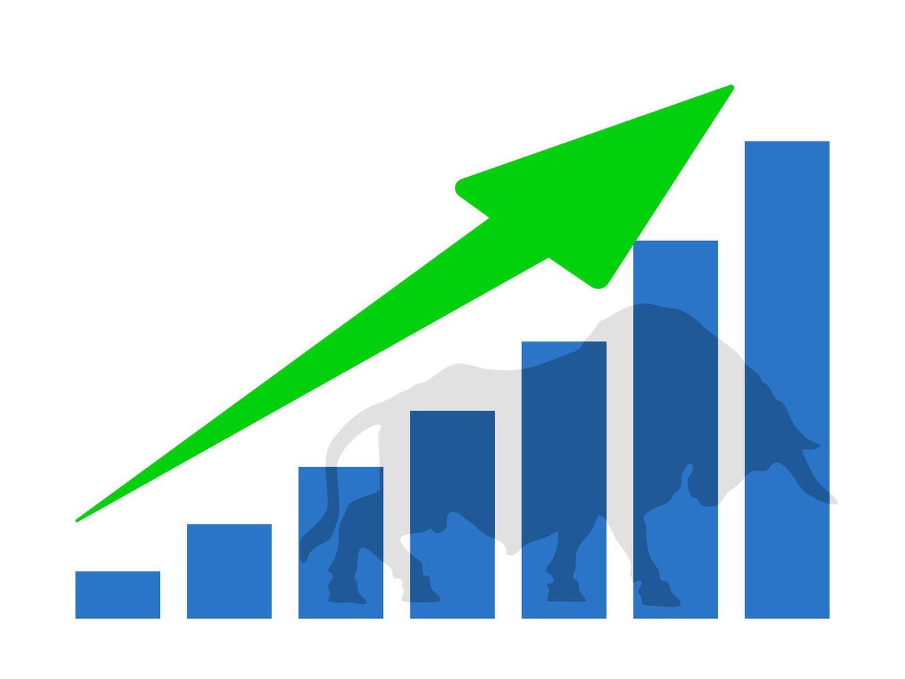 Growth graph with green arrow up vector