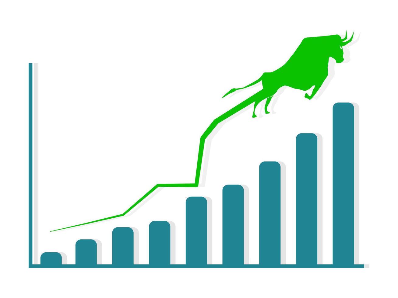 Bull market trend vector