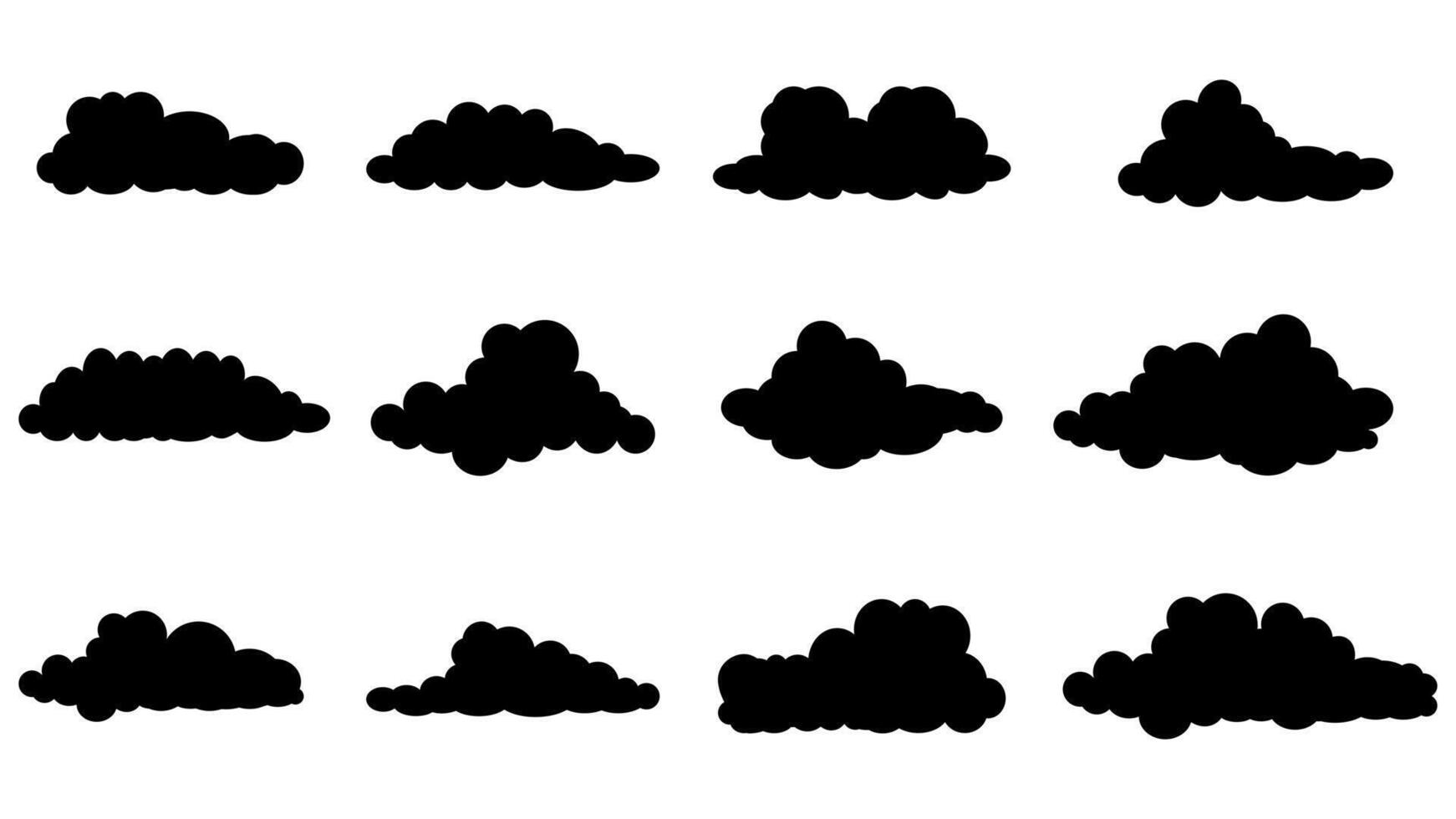 Cloud silhouette collection. isolated on a white background vector