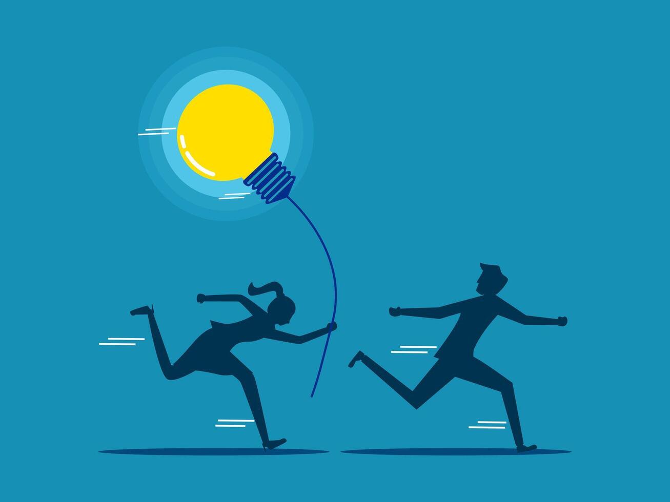 businessman hands off a light bulb to another person vector