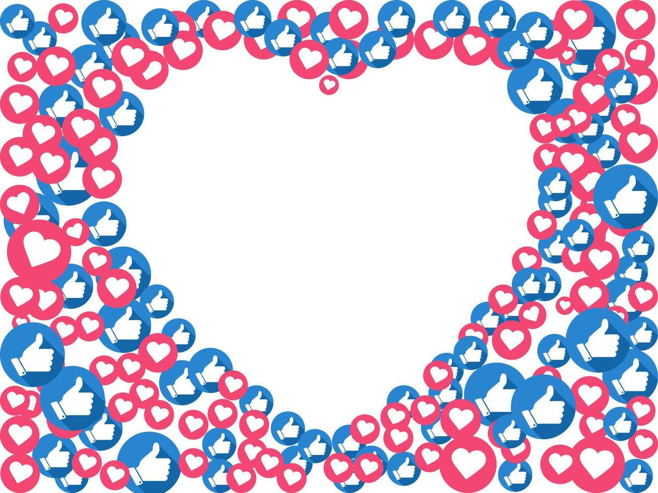 Like and heart icons background. social network concept design vector