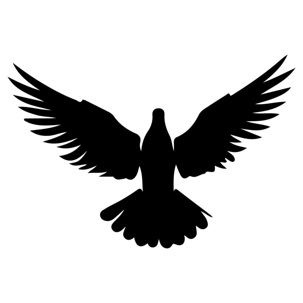 ai generado paloma o Paloma vuelo silueta vector ilustración en blanco antecedentes