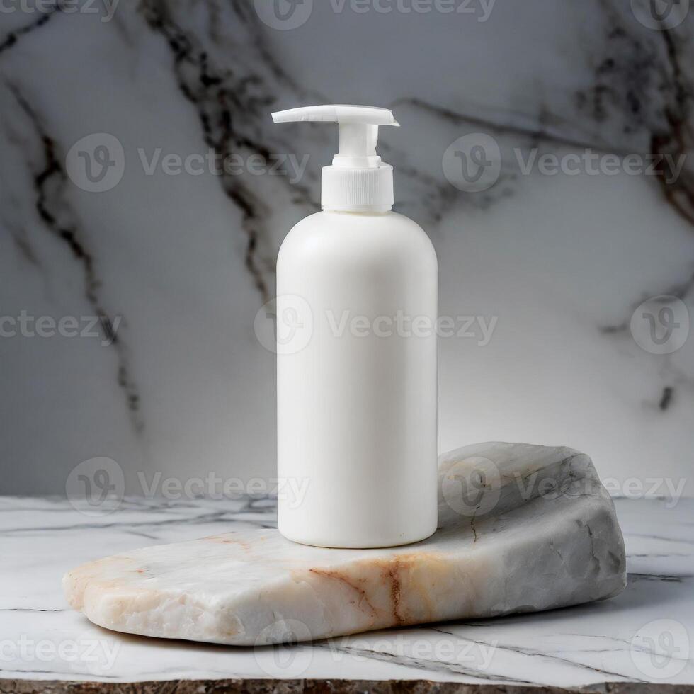 AI generated Blank Soap Bottle Mockup on Marble background 41148586