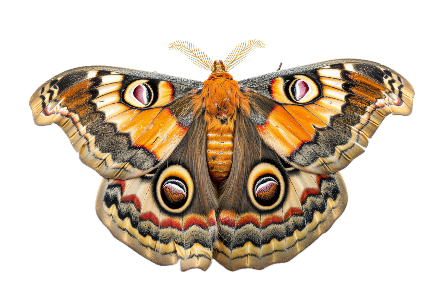 AI generated Giant Moth with Eye Patterns on Wings png