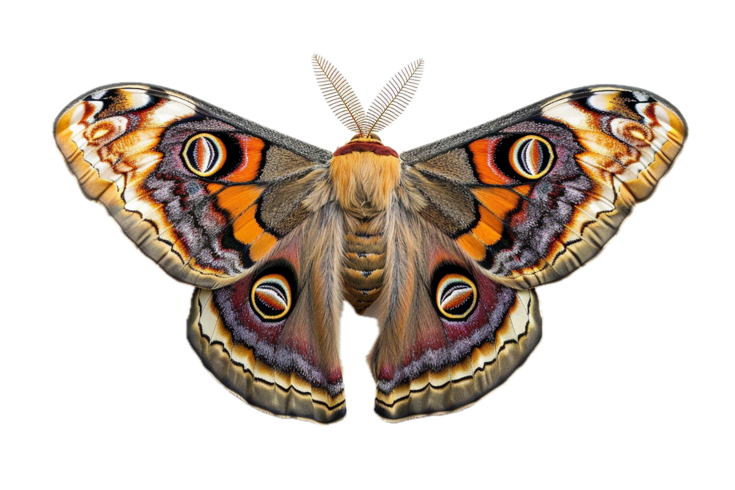 AI generated Giant Moth with Eye Patterns on Wings png