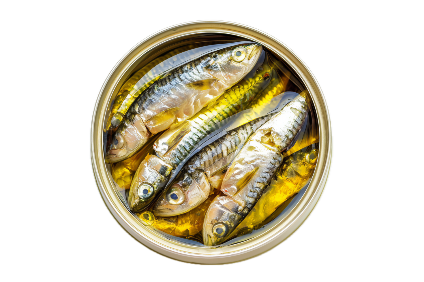 AI generated Canned Sardines in Oil Open Tin Can png