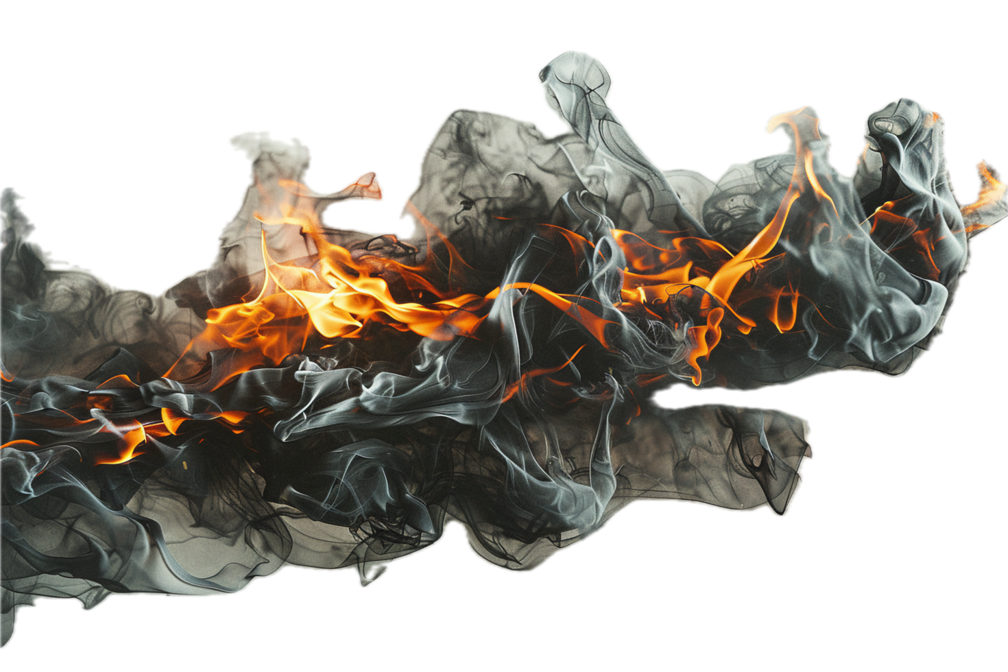 AI generated Dynamic Flame and Smoke Interaction png