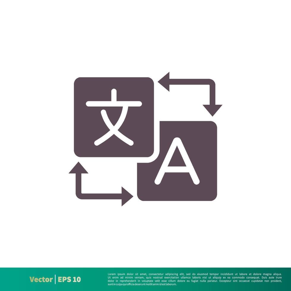 traducción, traductor icono vector logo modelo ilustración diseño. vector eps 10