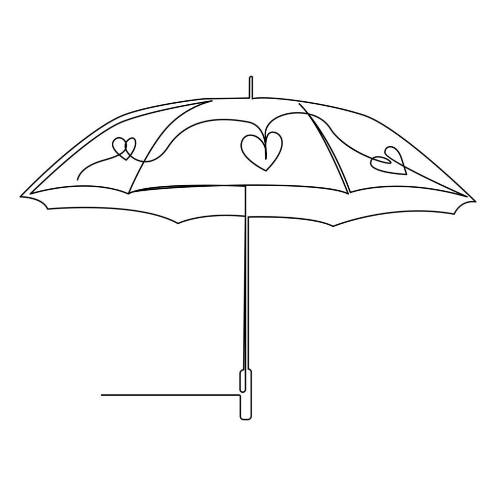 Continuous One line Umbrella Drawing Illustrations and Vectors design